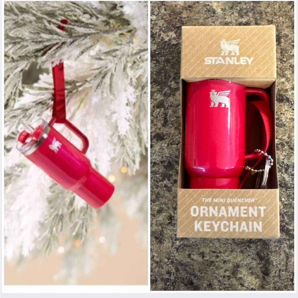 Stanley Water Bottle Keychain Holiday Tree Ornament - Red Delicious